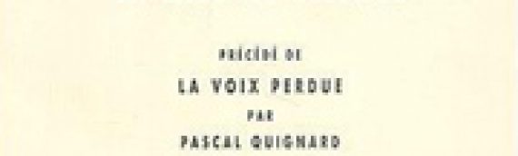 ADRIANO MARCHETTI (dir.) Pascal Quignard : la mise au silence