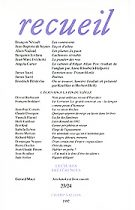 Revue Recueil – n°23/24 – L'écrivain à la fin du siècle (1992)