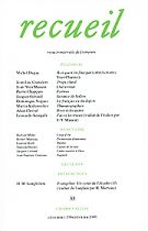 Revue Recueil – n°33 (décembre 1994 – février 1995)
