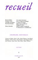 Revue Recueil – n°6 – Grammaire, rhétorique (1987)