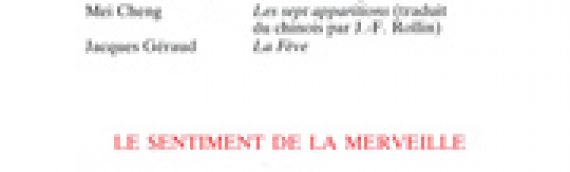 Revue Recueil – n°7 – Le sentiment de la merveille (1987)