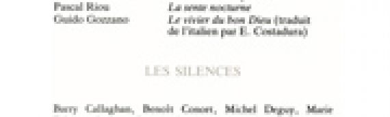 Revue Recueil – n°8 – Les silences (1988)