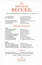 Le Nouveau Recueil – n°38 – Récrire, Réécrire – mars-mai 1996