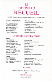 Le Nouveau Recueil – n°39 – La poésie dans la prose – juin-août 1996