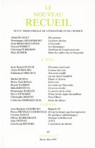 Le Nouveau Recueil – n°42 – L’aveu – mars-mai 1997