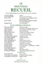 Le Nouveau Recueil – n°52 – D’un lyrisme critique – septembre/novembre 1999