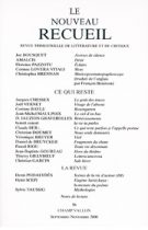 Le Nouveau Recueil – n°56 – Ce qui reste – septembre/novembre 2000
