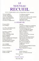 Le Nouveau Recueil – n°58 – La demeure – mars/mai 2001