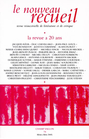 Le Nouveau Recueil – n°74 – La revue a vingt ans – mars/mai 2005