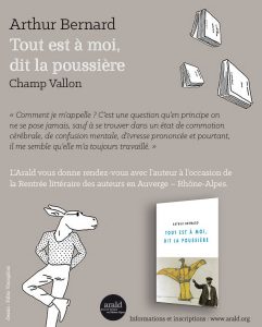 Arthur Bernard Tout est à moi dit la poussière éditions Champ Vallon
