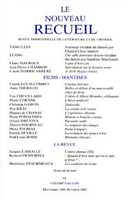 Le Nouveau Recueil – n°61 – Films / Hantises – décembre 2001/février 2002