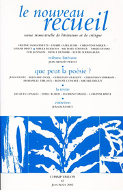 Le Nouveau Recueil – n°63 – Que peut la poésie ? – juin/août 2002