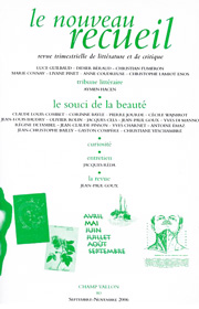 Le Nouveau Recueil – n°80 – Le souci de la beauté – septembre/novembre 2006