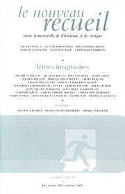 Le Nouveau Recueil – n°85 – Lettres imaginaires – décembre 2007/février 2008